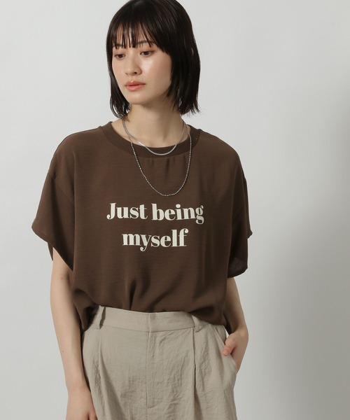 LAKOLE（ラコレ）の「布帛プリントT / 571205（Tシャツ/カットソー・レディース・オフホワイト/ブラウン/ライトブルー/ブラック・FREE）」の15枚目の写真