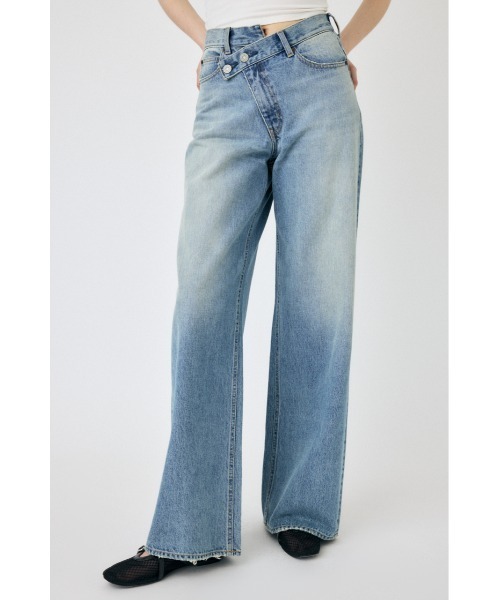 MOUSSY クロスウエストワイドストレートデニム 1 CROSS WAIST WIDE STRAIGHT/クロスウエストワイドストレート