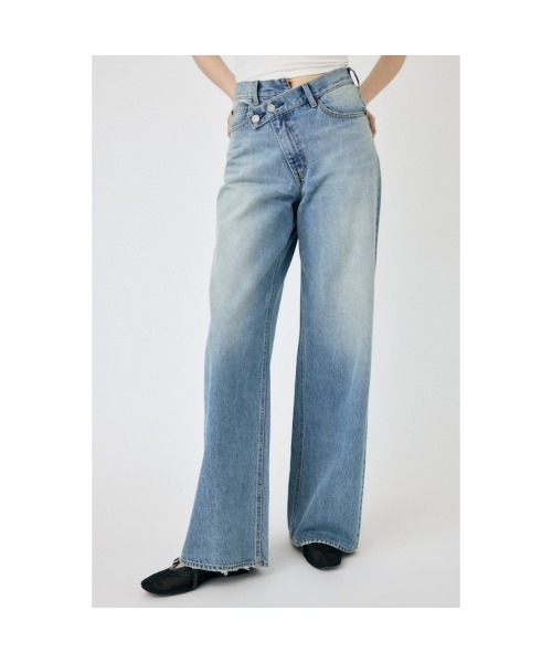 MOUSSY クロスウエストワイドストレートデニム CROSS WAIST WIDE STRAIGHT/クロスウエストワイドストレート