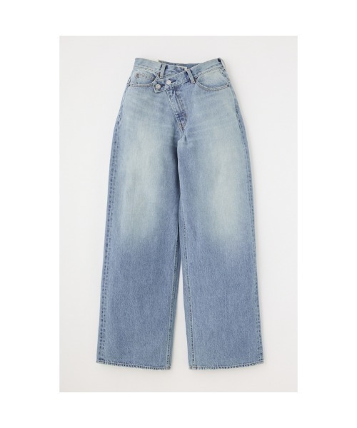 MOUSSY クロスウエストワイドストレートデニム CROSS WAIST WIDE STRAIGHT/クロスウエストワイドストレート