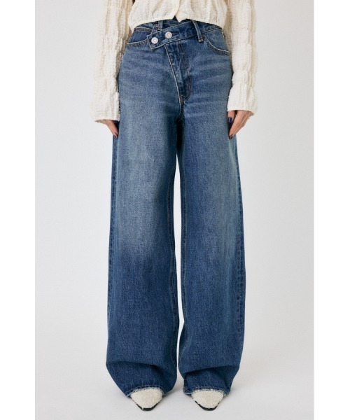 CROSS WAIST WIDE STRAIGHT/クロスウエストワイドストレートデニム