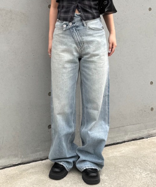 CROSS WAIST WIDE STRAIGHT/クロスウエストワイドストレートデニム