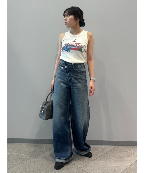 CROSS WAIST WIDE STRAIGHT/クロスウエストワイドストレートデニム