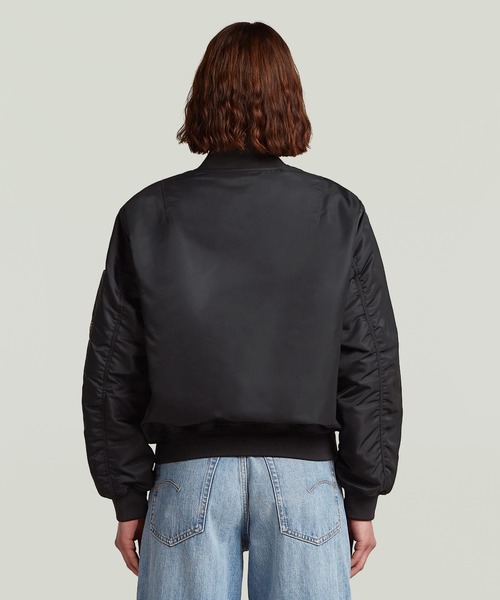 G-STAR（ジースター）の「Bomber Padded Jacket/撥水中綿MA1タイプボンバーブルゾン（MA-1・レディース・ダークブラック・X-SMALL/SMALL）」の2枚目の写真