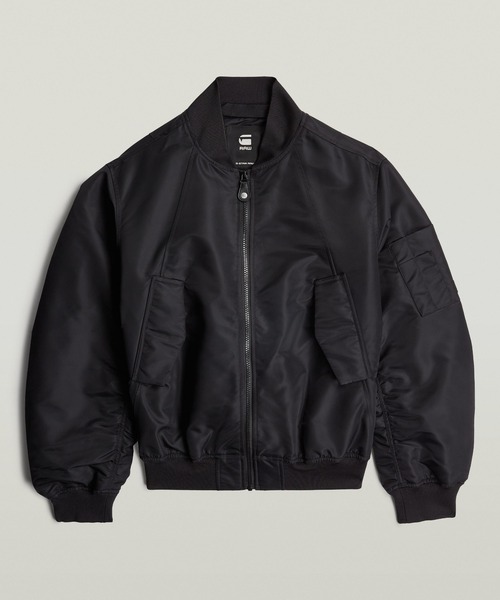 G-STAR（ジースター）の「Bomber Padded Jacket/撥水中綿MA1タイプボンバーブルゾン（MA-1・レディース・ダークブラック・X-SMALL/SMALL）」の6枚目の写真