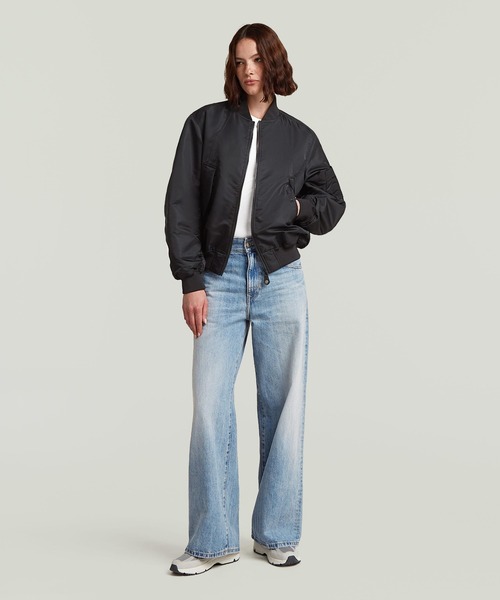 G-STAR（ジースター）の「Bomber Padded Jacket/撥水中綿MA1タイプボンバーブルゾン（MA-1・レディース・ダークブラック・X-SMALL/SMALL）」の4枚目の写真