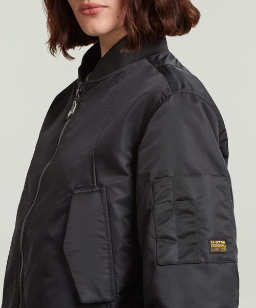 G-STAR（ジースター）の「Bomber Padded Jacket/撥水中綿MA1タイプボンバーブルゾン（MA-1・レディース・ダークブラック・X-SMALL/SMALL）」の5枚目の写真