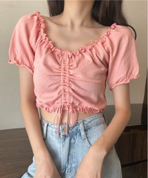 WEGO | WEGO/シャーリングカラフルリボンブラウス/クロップド丈トップス(シャツ/ブラウス)