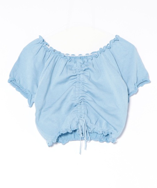 WEGO(ウィゴー)の「WEGO/シャーリングカラフルリボンブラウス/クロップド丈トップス(シャツ/ブラウス・レディース・ホワイト/ピンク/パープル/イエロー/ブルー/ブラック・FREE)」の22枚目の写真