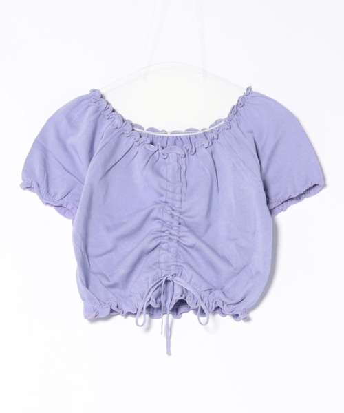 WEGO(ウィゴー)の「WEGO/シャーリングカラフルリボンブラウス/クロップド丈トップス(シャツ/ブラウス・レディース・ホワイト/ピンク/パープル/イエロー/ブルー/ブラック・FREE)」の20枚目の写真