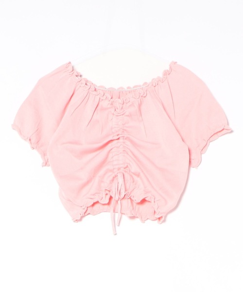 WEGO(ウィゴー)の「WEGO/シャーリングカラフルリボンブラウス/クロップド丈トップス(シャツ/ブラウス・レディース・ホワイト/ピンク/パープル/イエロー/ブルー/ブラック・FREE)」の18枚目の写真