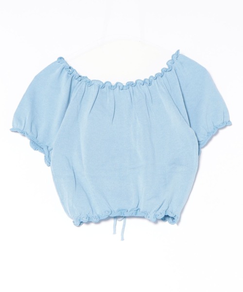 WEGO(ウィゴー)の「WEGO/シャーリングカラフルリボンブラウス/クロップド丈トップス(シャツ/ブラウス・レディース・ホワイト/ピンク/パープル/イエロー/ブルー/ブラック・FREE)」の21枚目の写真