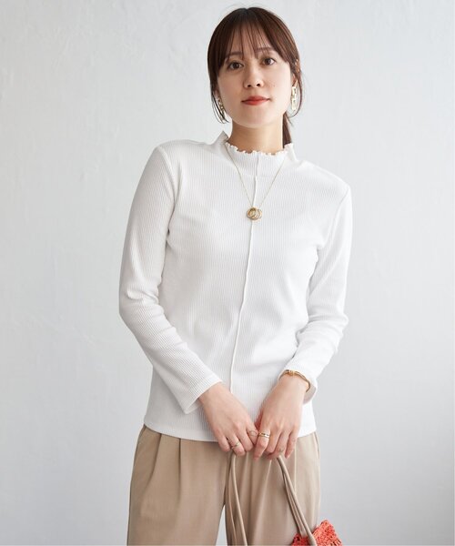 ikka(イッカ)の「前後2WAY三角テレコプルオーバー(Tシャツ/カットソー・レディース・ブラック/ワイン/オフホワイト/グレー/ダークグリーン/ライトグレー・S/M/L)」の2枚目の写真