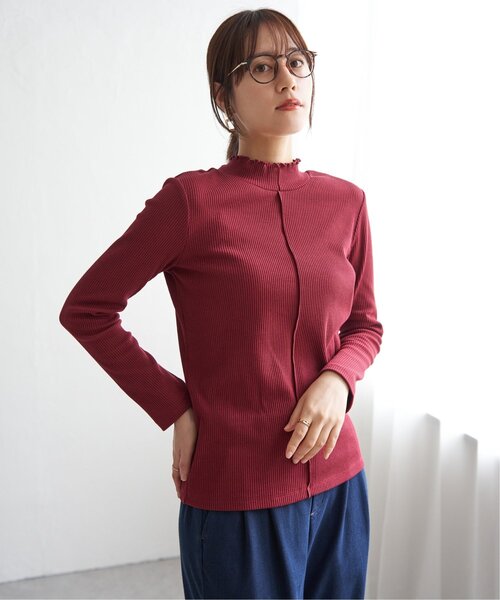 ikka(イッカ)の「前後2WAY三角テレコプルオーバー(Tシャツ/カットソー・レディース・ブラック/ワイン/オフホワイト/グレー/ダークグリーン/ライトグレー・S/M/L)」の6枚目の写真