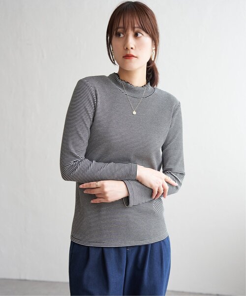 ikka(イッカ)の「前後2WAY三角テレコプルオーバー(Tシャツ/カットソー・レディース・ブラック/ワイン/オフホワイト/グレー/ダークグリーン/ライトグレー・S/M/L)」の8枚目の写真