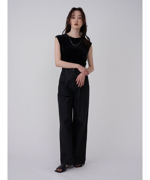 LAGUNAMOON（ラグナムーン）の「ベロアノースリーブトップス（Tシャツ/カットソー・レディース・ブラック/アイボリー/モカ・FREE）」の21枚目の写真