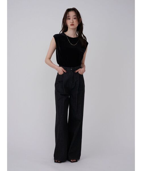 tシャツ ベロアノースリーブトップス レディース ベロア ノースリーブ Tシャツ ウォッシャブル