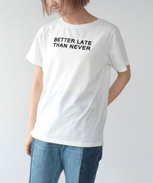 スリーフォータイム Three Four Time 接触冷感スリットスリーブロゴTシャツ （ホワイト） Three Four Time｜Three Four Time/接触冷感スリットスリーブ