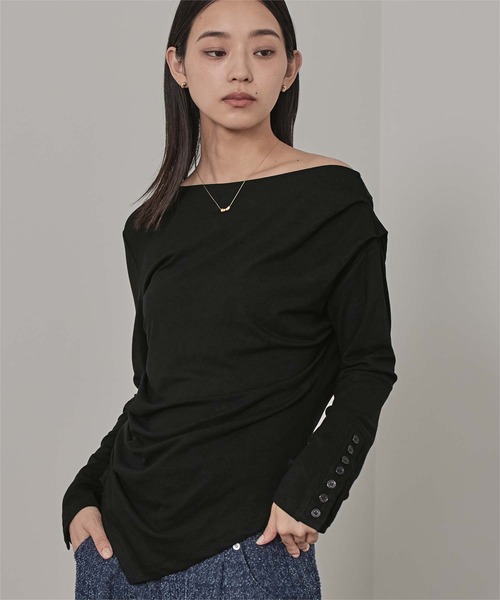 セール】アシンメトリーオフショルダートップス（Tシャツ