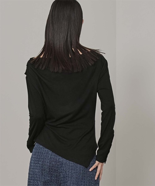 miette（ミエット）の「アシンメトリーオフショルダートップス（Tシャツ/カットソー・レディース・ブラック/ボルドー/オフホワイト・S/M）」の14枚目の写真