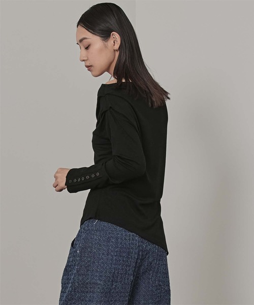 miette（ミエット）の「アシンメトリーオフショルダートップス（Tシャツ/カットソー・レディース・ブラック/ボルドー/オフホワイト・S/M）」の15枚目の写真