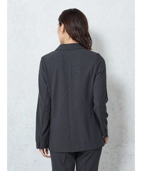 Perfect Suit FActory(パーフェクトスーツファクトリー)の「【洗える・速乾・ストレッチ・薄手】からみメッシュ ダブルジャケット・ワイドパンツセットアップ(スーツセット・レディース・ブラウン/チャコールグレー/ネイビー・L/M/S)」の10枚目の写真
