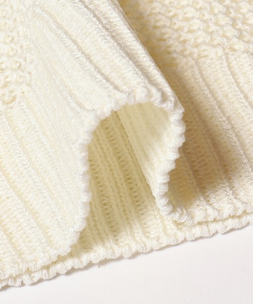 メッシュVネックニットトップス（ニット/セーター）｜coca（coca