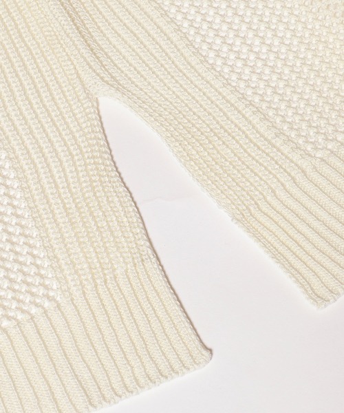 メッシュVネックニットトップス（ニット/セーター）｜coca（coca