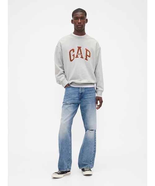 GAP(ギャップ)の「ヘビーウェイト オーバーサイズ GAPロゴ スウェットシャツ(スウェット・メンズ・ワイン/ライトグレー/ネイビー・XS/S/M/L/XL)」の16枚目の写真