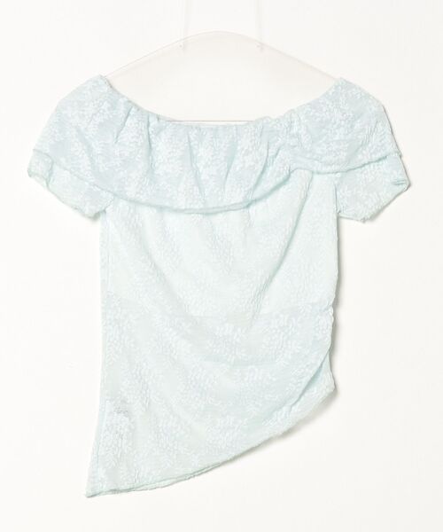 .KOM(ドットコム)の「A'GEM/9 × .kom 『.KOMZ/ドットケーオーエムゼット』 /クラシカルレース×ビッグカラー オフショル風トップス(Tシャツ/カットソー・レディース・ブルー/ピンク/イエロー・FREE)」の15枚目の写真