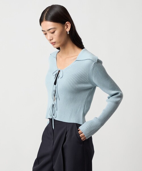 EMMEL REFINES(エメルリファインズ)の「<EMMEL REFINES>EM フロントリボン エリツキ ニット(ニット/セーター・レディース・ライトブルー/ライム/ダークグレー・FREE)」の21枚目の写真