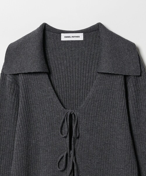 EMMEL REFINES(エメルリファインズ)の「<EMMEL REFINES>EM フロントリボン エリツキ ニット(ニット/セーター・レディース・ライトブルー/ライム/ダークグレー・FREE)」の15枚目の写真