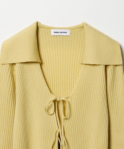 EMMEL REFINES(エメルリファインズ)の「<EMMEL REFINES>EM フロントリボン エリツキ ニット(ニット/セーター・レディース・ライトブルー/ライム/ダークグレー・FREE)」の10枚目の写真