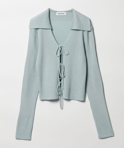 EMMEL REFINES(エメルリファインズ)の「<EMMEL REFINES>EM フロントリボン エリツキ ニット(ニット/セーター・レディース・ライトブルー/ライム/ダークグレー・FREE)」の12枚目の写真