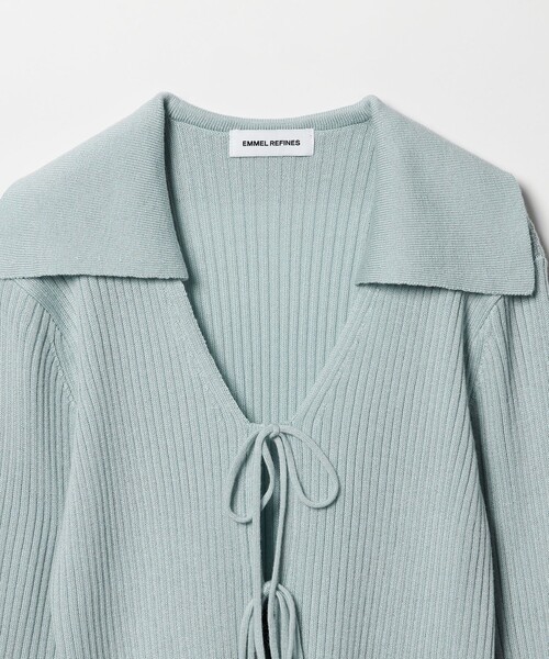 EMMEL REFINES(エメルリファインズ)の「<EMMEL REFINES>EM フロントリボン エリツキ ニット(ニット/セーター・レディース・ライトブルー/ライム/ダークグレー・FREE)」の14枚目の写真
