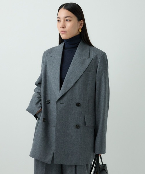 Chaos(カオス)の「Chaos(カオス)/ラムダンジャコート ◆セットアップ可◆(テーラードジャケット・レディース・チャコールグレー/ネイビー・FREE)」の10枚目の写真