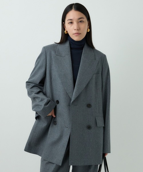 Chaos(カオス)の「Chaos(カオス)/ラムダンジャコート ◆セットアップ可◆(テーラードジャケット・レディース・チャコールグレー/ネイビー・FREE)」の12枚目の写真