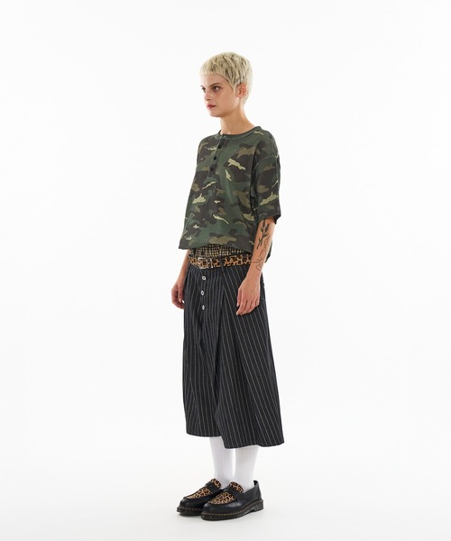 WISH FOR EVER（ウィッシュフォーエバー）の「ASSORT DRAW CODE HENRY NECK THERMAL T-SHIRT / アソートドローコードヘンリーネックサーマルTシャツ（Tシャツ/カットソー・メンズ・ピンク系/リアルツリーカモ/カーキ系・SMALL/MEDIUM/LARGE）」の7枚目の写真