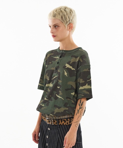 WISH FOR EVER（ウィッシュフォーエバー）の「ASSORT DRAW CODE HENRY NECK THERMAL T-SHIRT / アソートドローコードヘンリーネックサーマルTシャツ（Tシャツ/カットソー・メンズ・ピンク系/リアルツリーカモ/カーキ系・SMALL/MEDIUM/LARGE）」の18枚目の写真