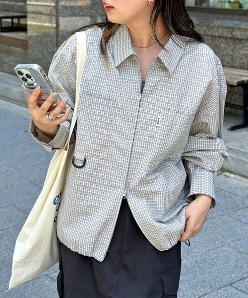 CPCM（シーピーシーエム）の「デタッチャブルチェックシャツ（シャツ/ブラウス・レディース・ブラウン/イエロー/ブラック/ブルー・LARGE/SMALL/MEDIUM）」の3枚目の写真