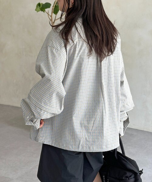 CPCM（シーピーシーエム）の「デタッチャブルチェックシャツ（シャツ/ブラウス・レディース・ブラウン/イエロー/ブラック/ブルー・LARGE/SMALL/MEDIUM）」の7枚目の写真