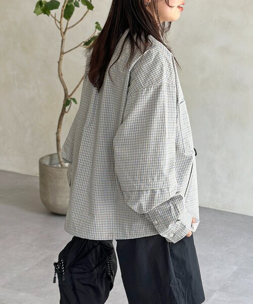 CPCM（シーピーシーエム）の「デタッチャブルチェックシャツ（シャツ/ブラウス・レディース・ブラウン/イエロー/ブラック/ブルー・LARGE/SMALL/MEDIUM）」の10枚目の写真