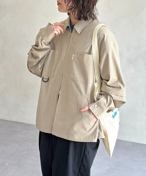 CPCM（シーピーシーエム）の「デタッチャブルチェックシャツ（シャツ/ブラウス・レディース・ブラウン/イエロー/ブラック/ブルー・LARGE/SMALL/MEDIUM）」の14枚目の写真