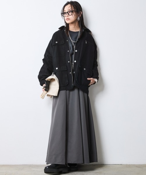 CHIC STYLE(シックスタイル)の「リブ使い異素材ドッキングロングワンピース<大きいサイズ有>シックスタイル(ワンピース・レディース・グレー/ブラック・5L/4L/3L/LL/L/M)」の12枚目の写真