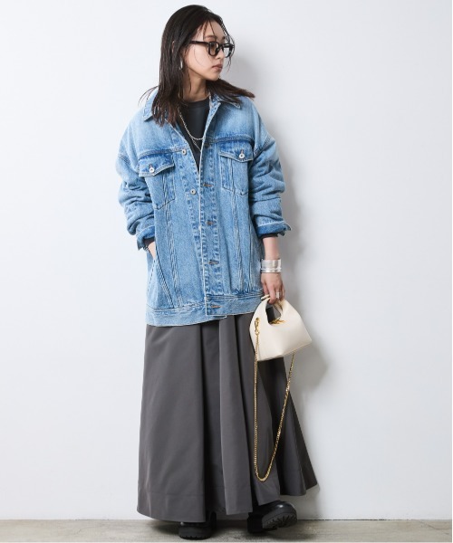 CHIC STYLE(シックスタイル)の「リブ使い異素材ドッキングロングワンピース<大きいサイズ有>シックスタイル(ワンピース・レディース・グレー/ブラック・5L/4L/3L/LL/L/M)」の7枚目の写真