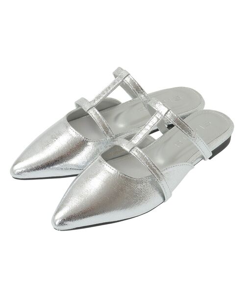 Green Parks(グリーンパークス)の「RUPIS.ポインテッドTストラップミュール(サンダル・レディース・ブラウン/シルバー・XS/S/M/XL/L)」の19枚目の写真