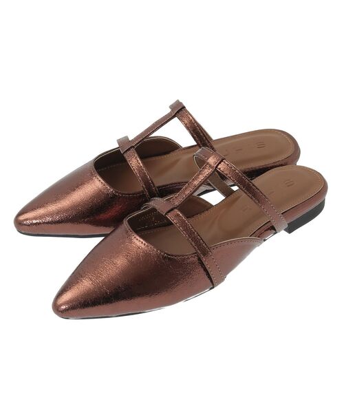 Green Parks(グリーンパークス)の「RUPIS.ポインテッドTストラップミュール(サンダル・レディース・ブラウン/シルバー・XS/S/M/XL/L)」の20枚目の写真