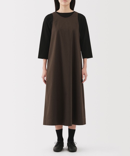 無印良品（ムジルシリョウヒン）の「婦人　乾きやすい　ブロードスリーブレスワンピース（ワンピース・レディース・ブラウン系/ブラック/ネイビー系・M/L/XL/S/XS/XXL）」の5枚目の写真
