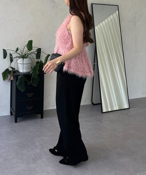 prose verse（プロズヴェール）の「パールボタンペプラムシャギーニットベスト（ベスト・レディース・ピンク/ブラック・MEDIUM/LARGE）」の8枚目の写真