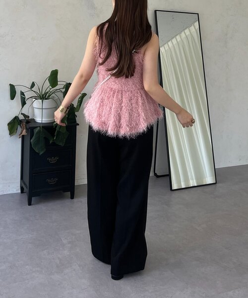 prose verse（プロズヴェール）の「パールボタンペプラムシャギーニットベスト（ベスト・レディース・ピンク/ブラック・MEDIUM/LARGE）」の9枚目の写真